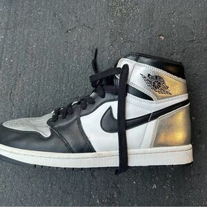Jordan Black and Silver High-Top Sneakers